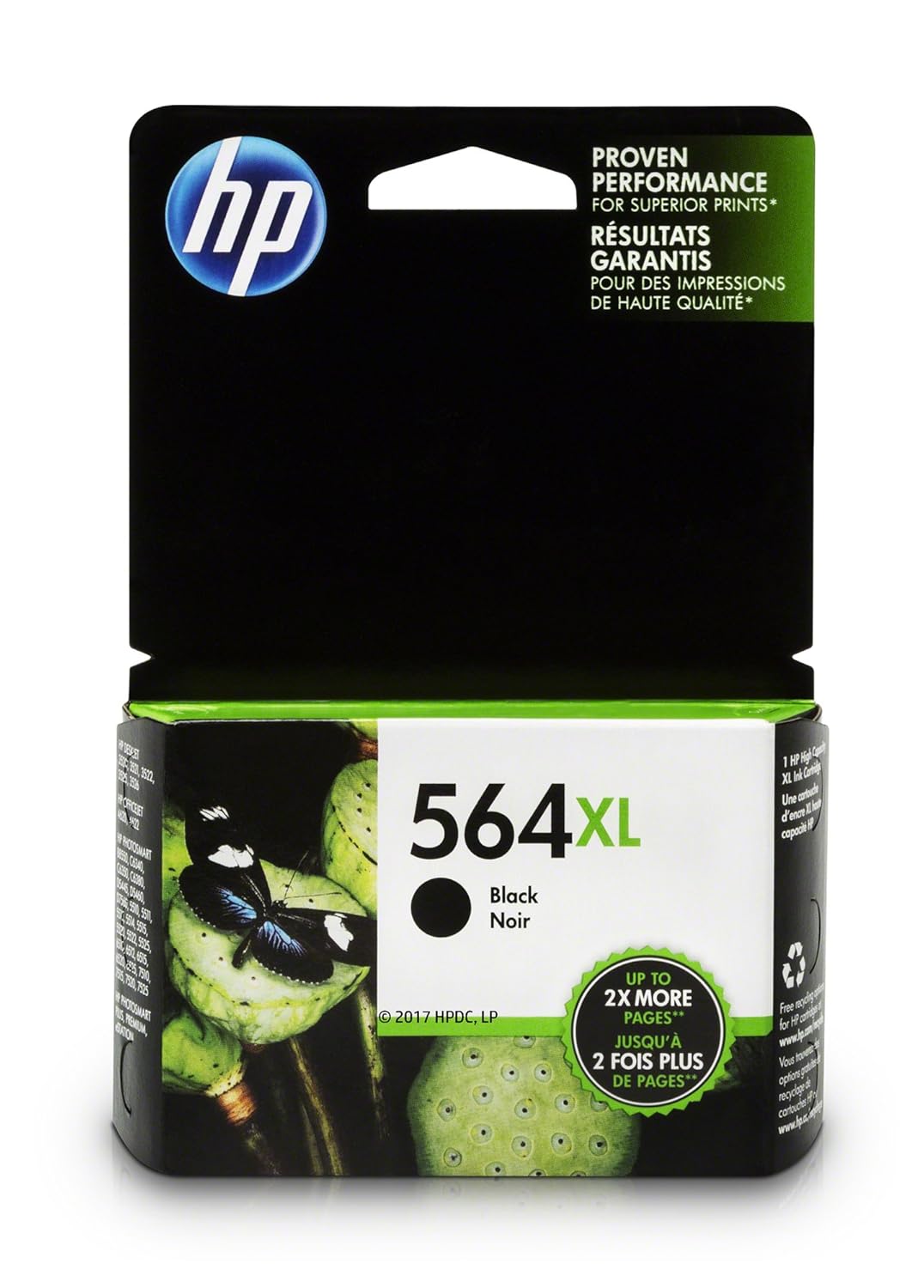 HP 564XL Black Ink Cartridge (CN684WN) for HP Deskjet 3520 3521 3522 3526 HP Officejet 4610 4620 4622 HP Photosmart: 5510 5512 5514 5515 5520 5525 6510 6512 6515 6520 6525 7510 7515 7520 7525 B8550 C6340 C6350 D7560 C510 B209 B210 C309 C310 C410 C51