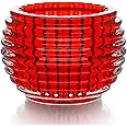 Kanpura 3.6" Crystal Votive Tealight Candle Holder,Glass Red Warmth Candle Holders Home Decoration,Tealight Candles Holder for Table Centerpieces and Wedding Decor