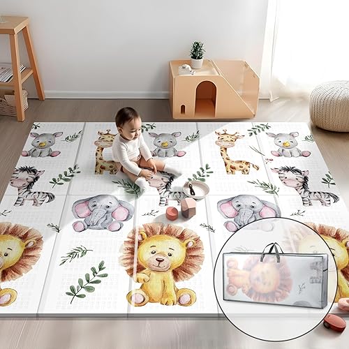 Foldable Extra Large Play Mat, Non Toxic Foam Thick Waterproof, Anti-Slip  for Baby Crawling, Folding Play Mats for Babies Toddlers in Bahrain