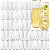 eventpartener 48 Pack Plastic Stemless Disposable Champagne Flutes, Unbreakable 9Oz Champagne Glasses, Origami Style Bulk pack Acrylic Fancy & Shatterproof Toasting Glasses, Ideal for Wedding, Party