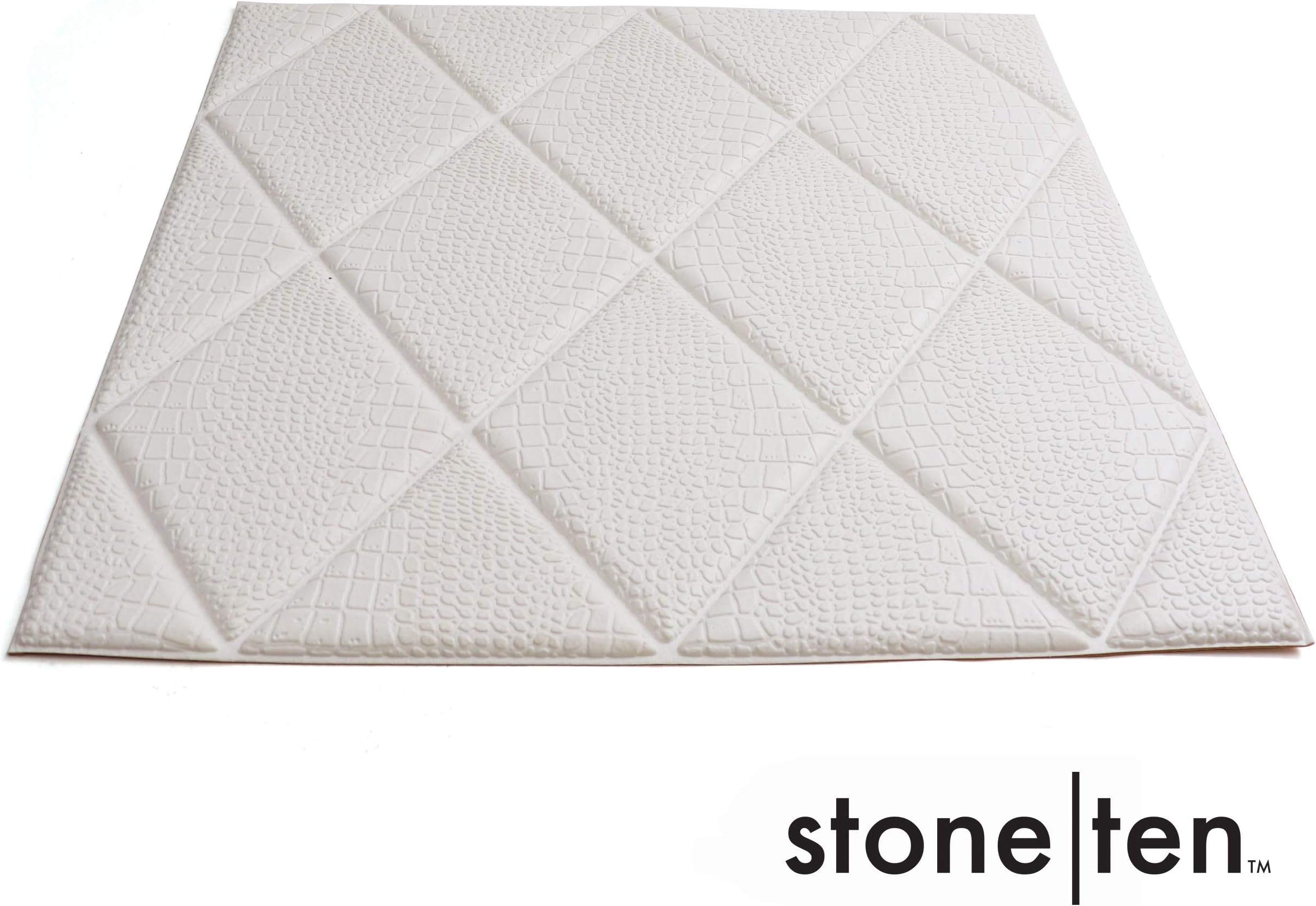 Craft Faux Diamond Wall Panels - Peel and Stick Foam Diamond - 3D Wall Panels for Fake Diamond Wall - Self Adhesive Diamond Wall Panels - 3D Diamond Wallpaper (4 Pack, Wild White)