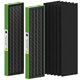 FLT4825VO Toxin Clear HEPA Replacement Compatible with AC4825 AC4300 AC4800 AC4900 AC4850, 2 True HEPA Filters & 6 Activated Carbon Pre-Filters, FLT4825VO, Black/Green