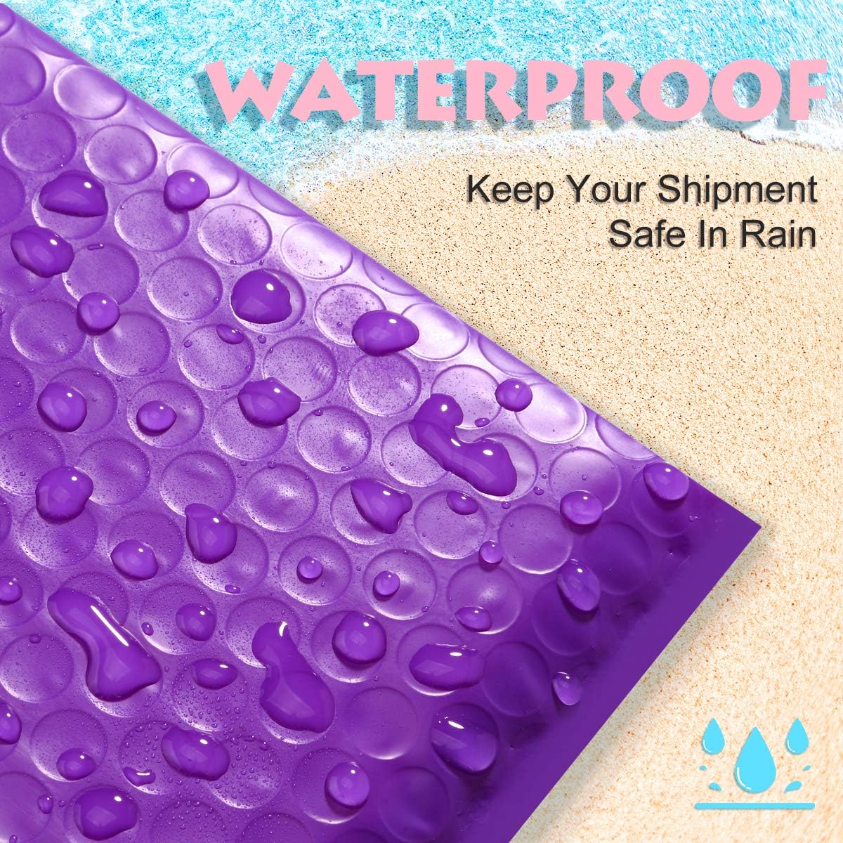 UCGOU 4x8 Inches Poly Bubble Mailers Self Seal Purple Padded Envelopes Waterproof Envelopes Pack of 50 (Internal Size 4x7") : Office Products
