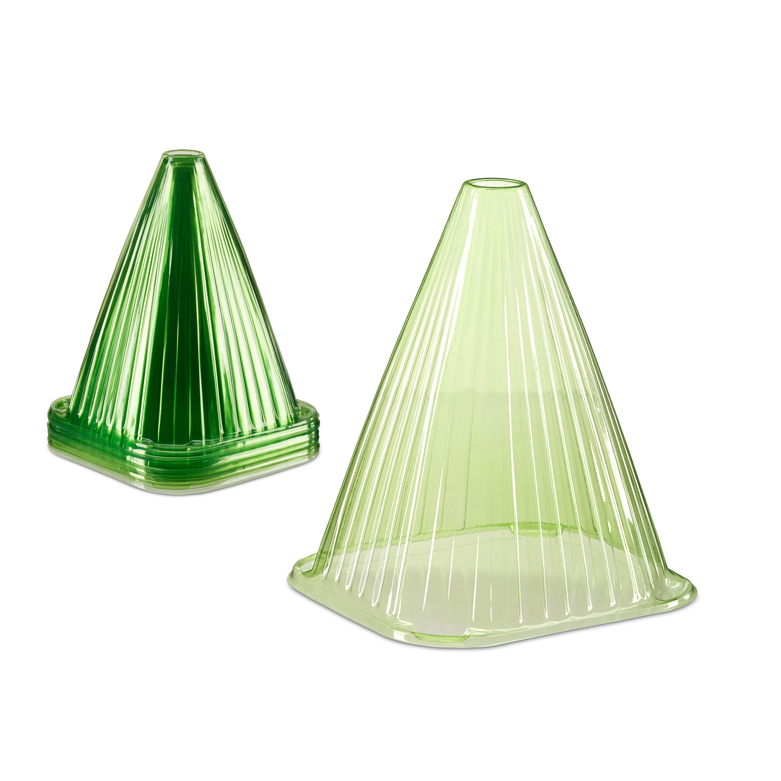 Relaxdays Plant Protector, Set of 24, Green, PVC Frame & Cover, Zipper Closure, 18.5 x 22 x 19.5 cm