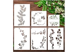 yhslmh Large Leaf Vine Stencils for Painting on Walls Wood Canvas Fabric Leaves Paint Stencil for Crafts Kids Adult Art Projects Drawing Reusable Pattern for Wall Decorative (Vine Branch)