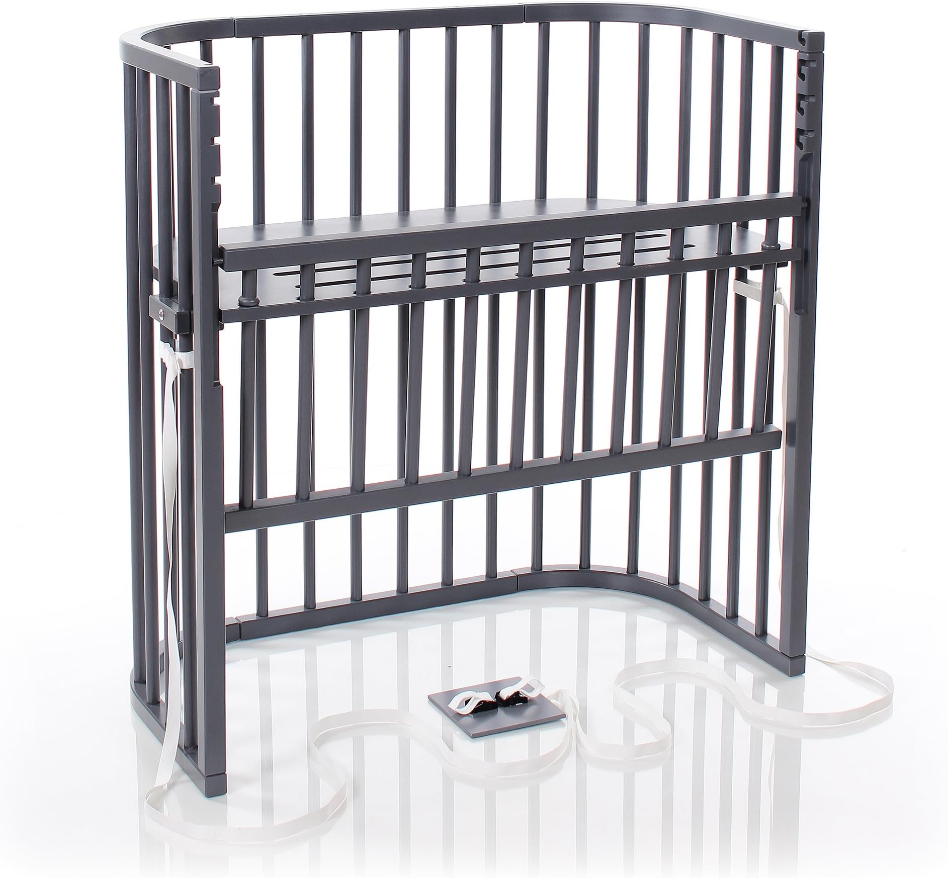 Babybay Boxspring Comfort bedside sleeper Cot, Grey Varnished, Multi Color, One Size