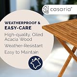 CASARIA Wooden Garden Side Table | Folding Acacia Bistro Table 70x70cm view 7