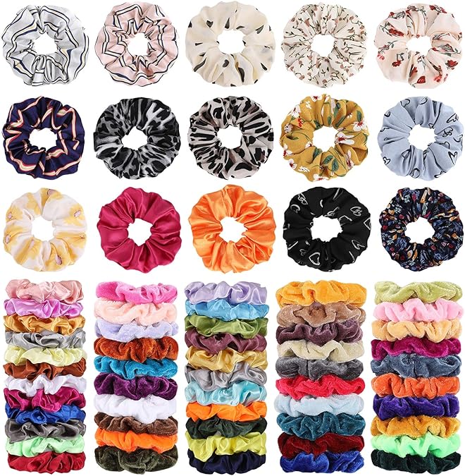 Buy Hanperal Velvet Elastic Hair Scrunchies for Women (Multicolour