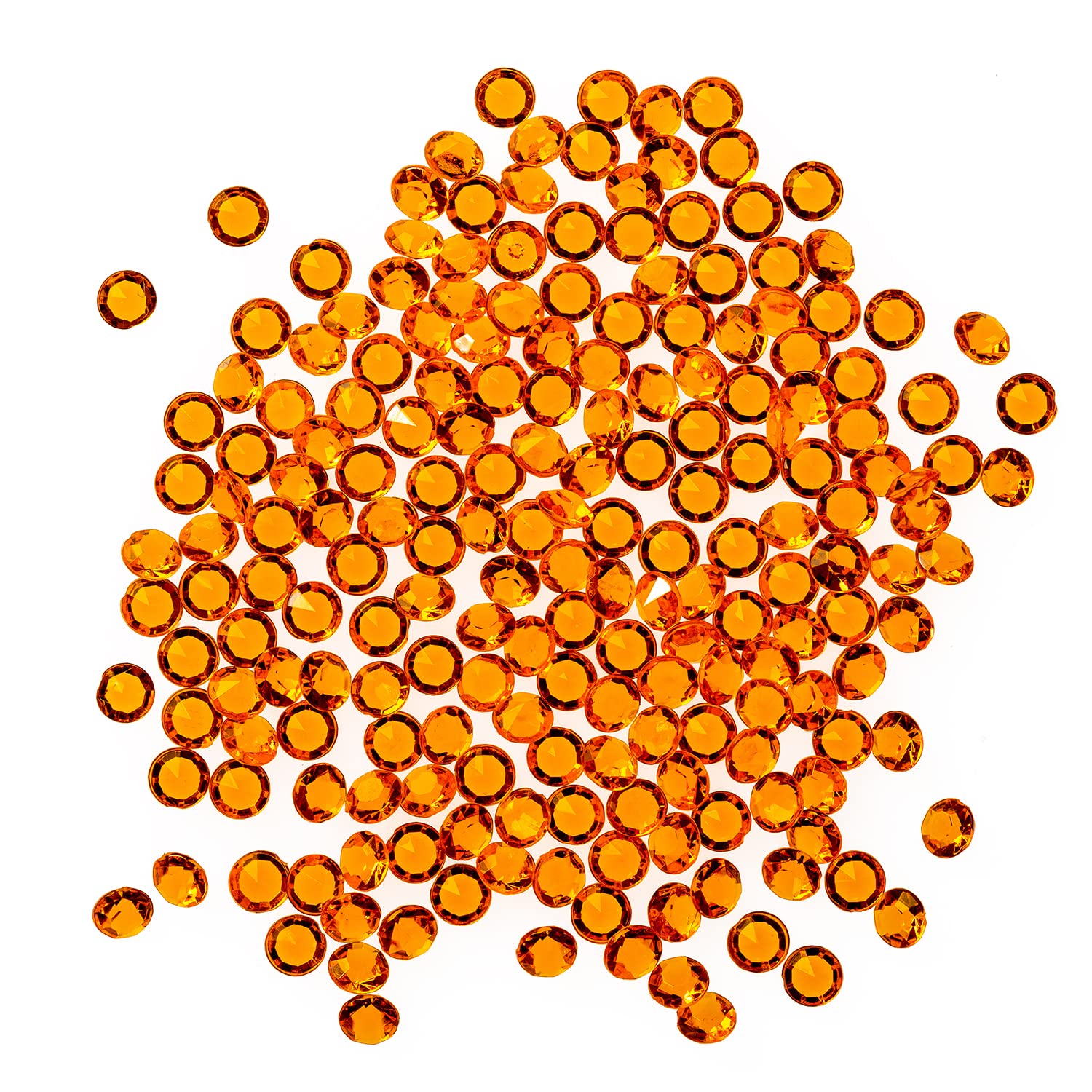 WedDecor 4000pcs Acrylic Crystal Bling Diamond Beads Wedding Table Scatters, 2.5mm Confetti Rhinestones Diamonds for Table Centerpiece Decorations Bridal Shower Decorations Vase Beads, Orange