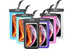 Newppon Large Waterproof Phone Pouch : 6 Pack Universal Water Proof Dry Bag - Underwater Cellphone Case Holder for iPhone 15 14 13 12 Pro Max Plus Samsung Galaxy Note S23 Ultra for Beach Swimming Pool