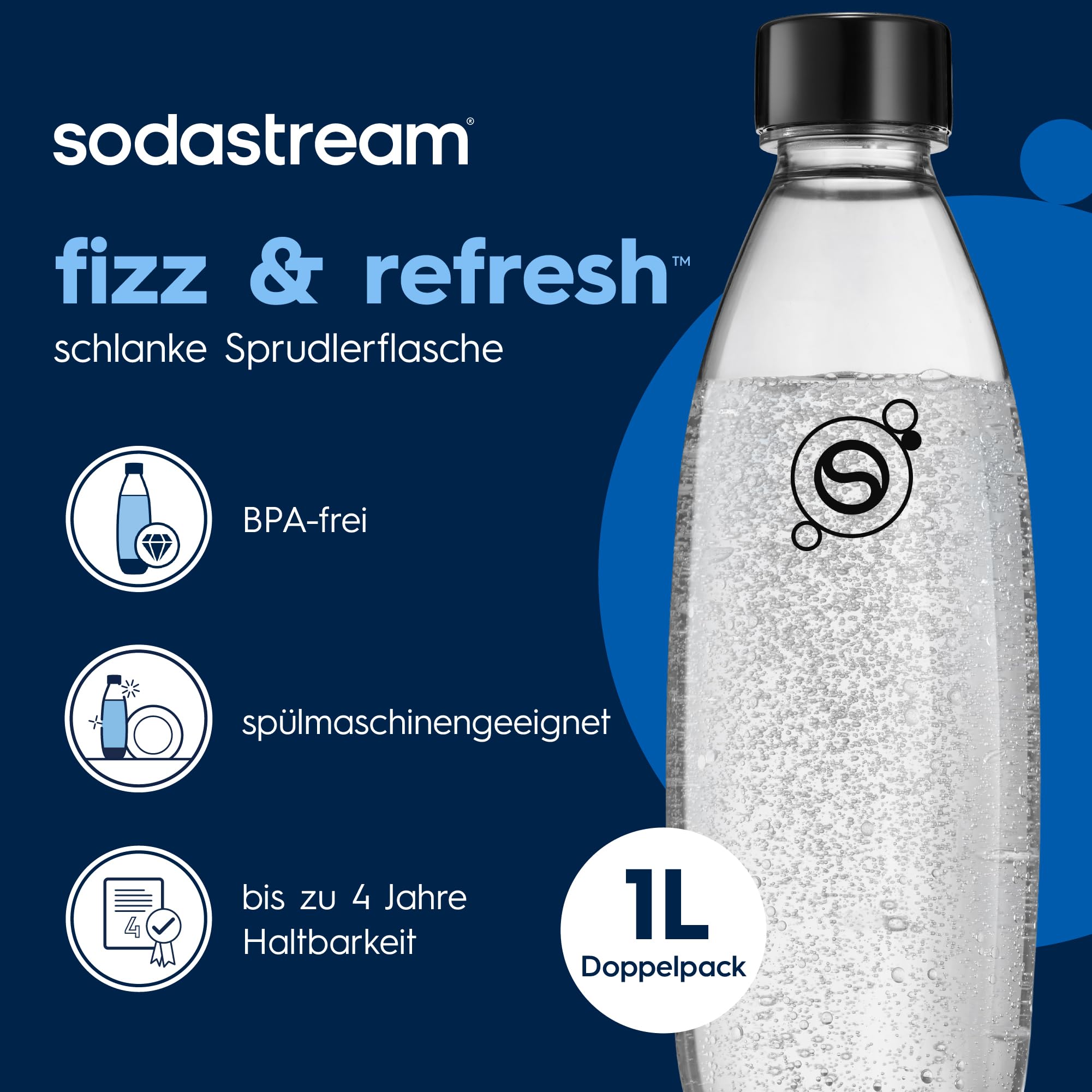 sodastream Flaschen 1L FUSE Doppelpack, Schwarz 3