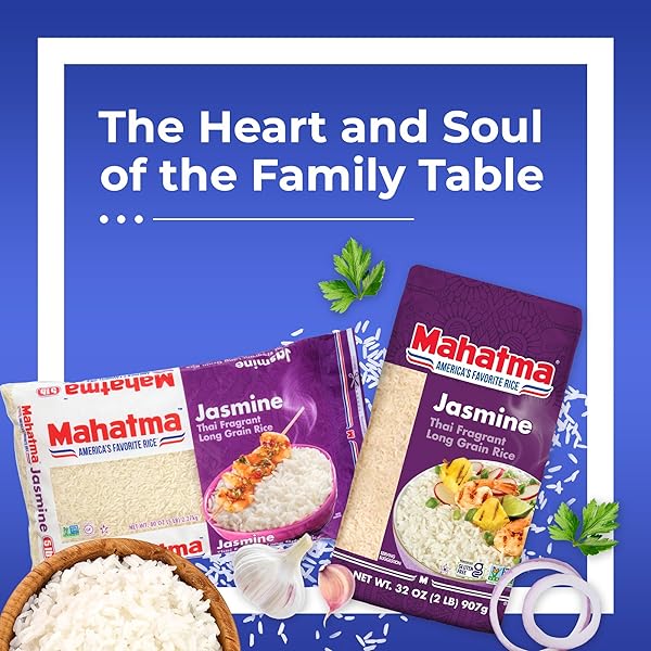 MAHATMA JASMINE RICE, 80-OUNCE BAG OF RICE, THAI, INDIAN, OR CAMBODIAN FRAGRANT FLAVORED RICE, STOVETOP OR MICROWAVE