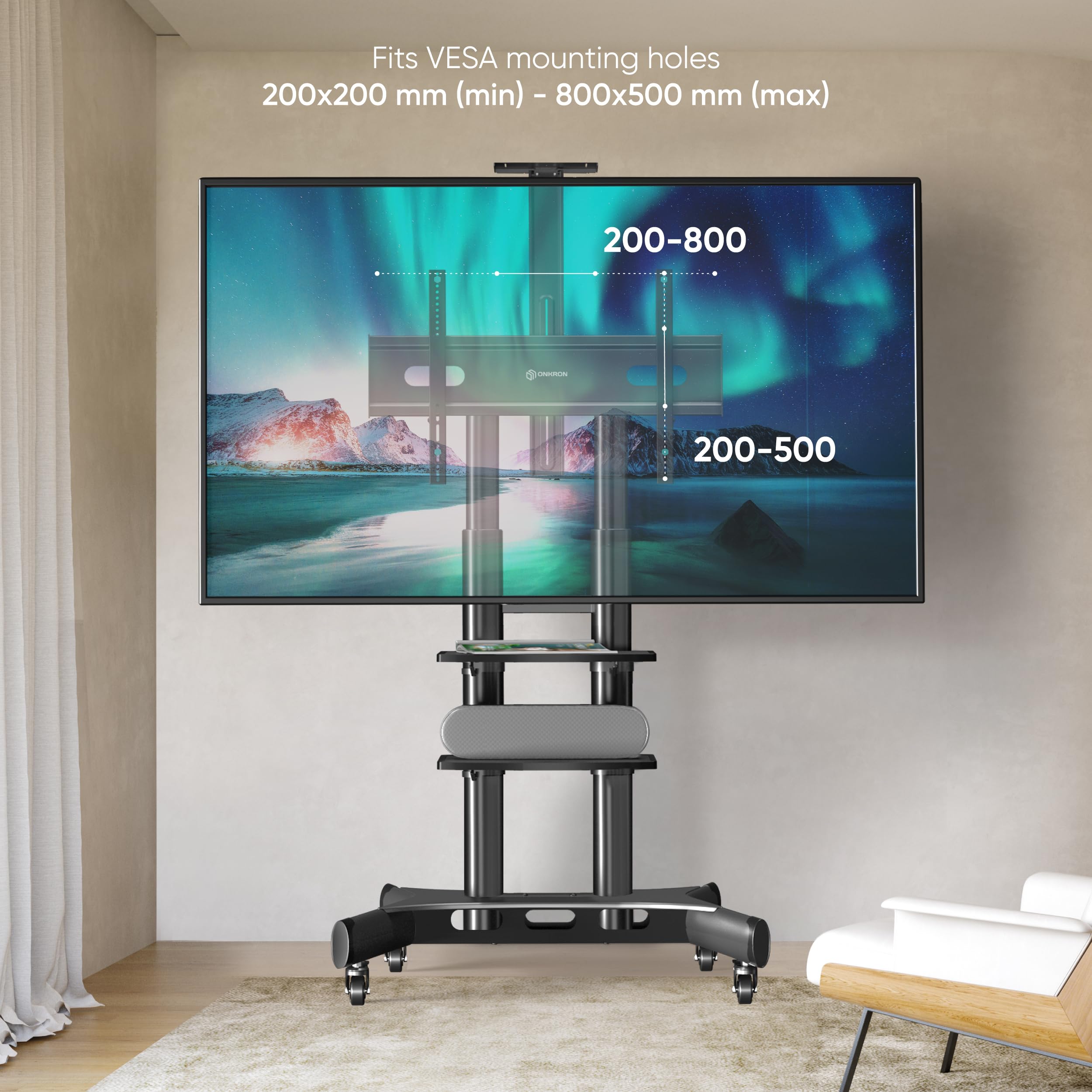 Mua ONKRON Mobile TV Stand for 50-86 Inch TV up to 200 lbs - Height ...