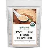 Healthworks Psyllium Husk Powder Organic - 32 Oz / 2 Lbs - Raw - Certified Organic - Finely Ground Powder from India - Keto, Vegan & Non-GMO - Fiber Support