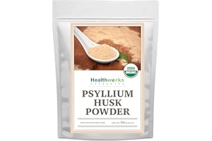 Healthworks Psyllium Husk Powder Organic - 32 Oz / 2 Lbs - Raw - Certified Organic - Finely Ground Powder from India - Keto, Vegan & Non-GMO - Fiber Support