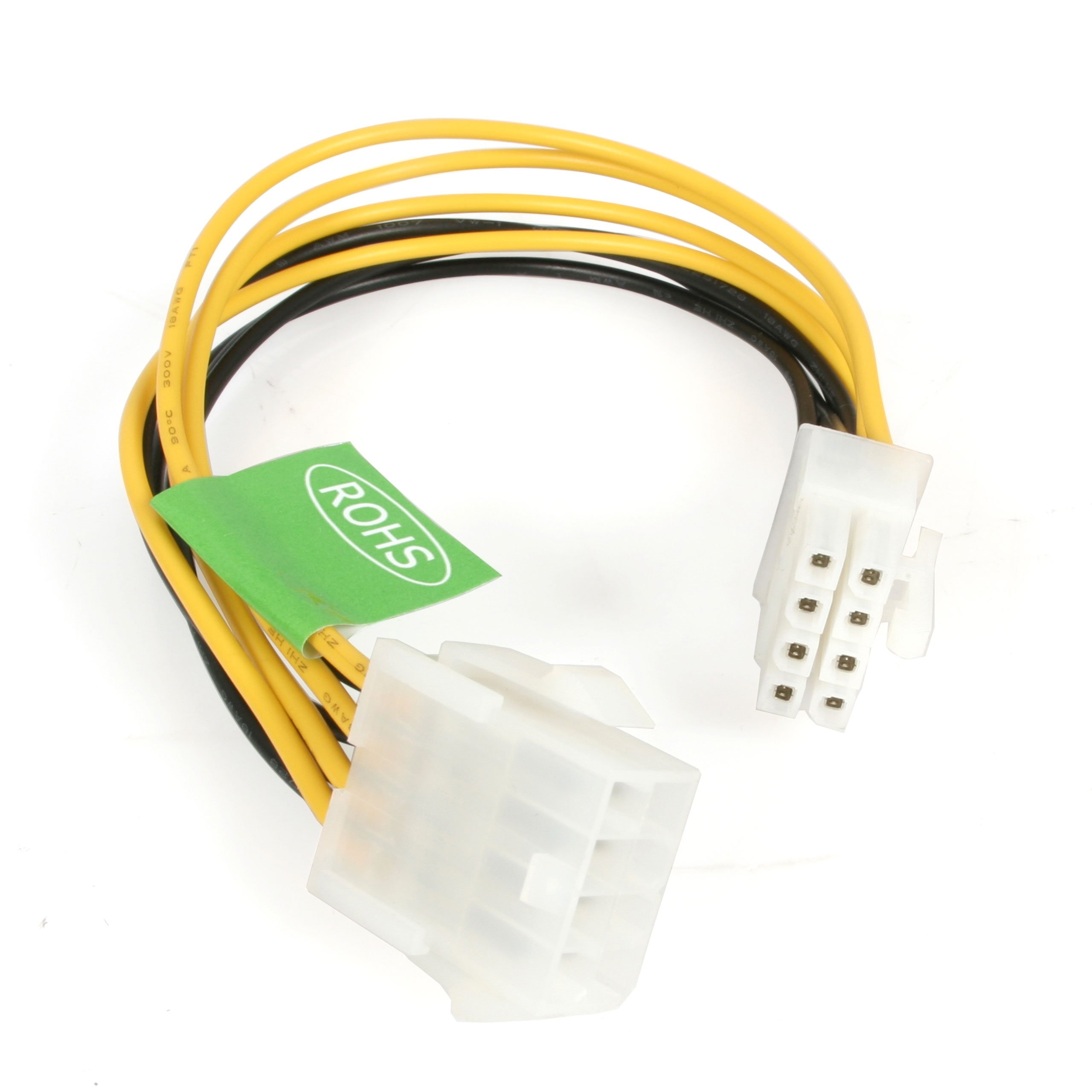 StarTech 8 inch EPS 8 Pin Power Extension Cable , Yellow