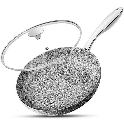 Buy Michelangelo 10 Inch Frying Pan With Lid Non Stick Granite Frying Pan With Stone Derived Coating Nonstick Frying Pans With Lid Stone Skillets 10 Inch Granite Skillet With Lid Induction Compatible Online