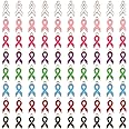 CRAFFANCY 80Pcs Mixed Colors Ribbon Pendants, 8 Styles Enamel Awareness Ribbon Charm Accessories for DIY crafts Necklace Bracelet Jewelry Making
