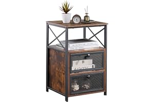 VECELO Nightstand with Drawer, Modern Night Stand, End Side Table for Living Room,Bedroom,Office, Easy Assemblyfor Bedroom, Office, Easy Assembly