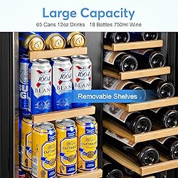 Wine and Beverage Refrigerator with Glass