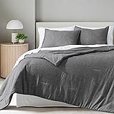 Bare Home Comforter Set - Full Size - Ultra-Soft - Goose Down Alternative - Premium 1800 Series - All Season Warmth Comforter (Full, Heathered Grey)