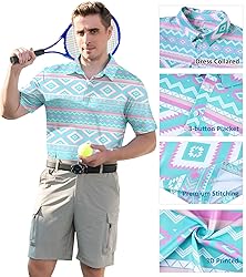 uideazone Funny Golf Shirts for Mens Ethnic Print