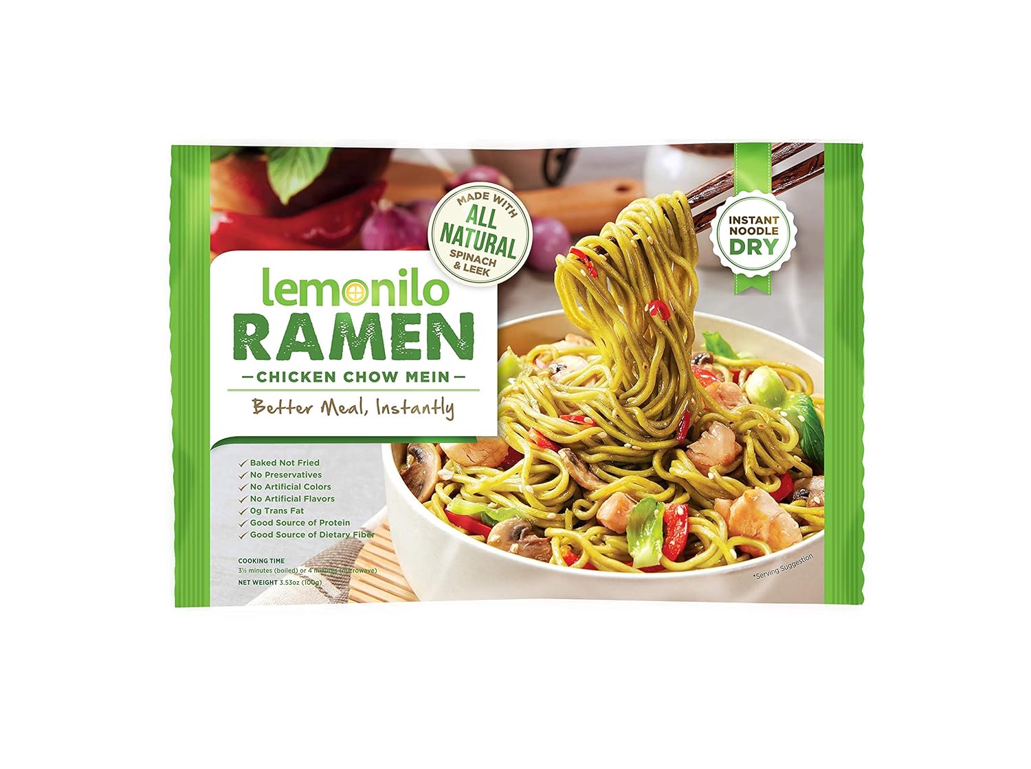 Lemonilo Ramen, Natural Oven Baked Instant Spinach Ramen