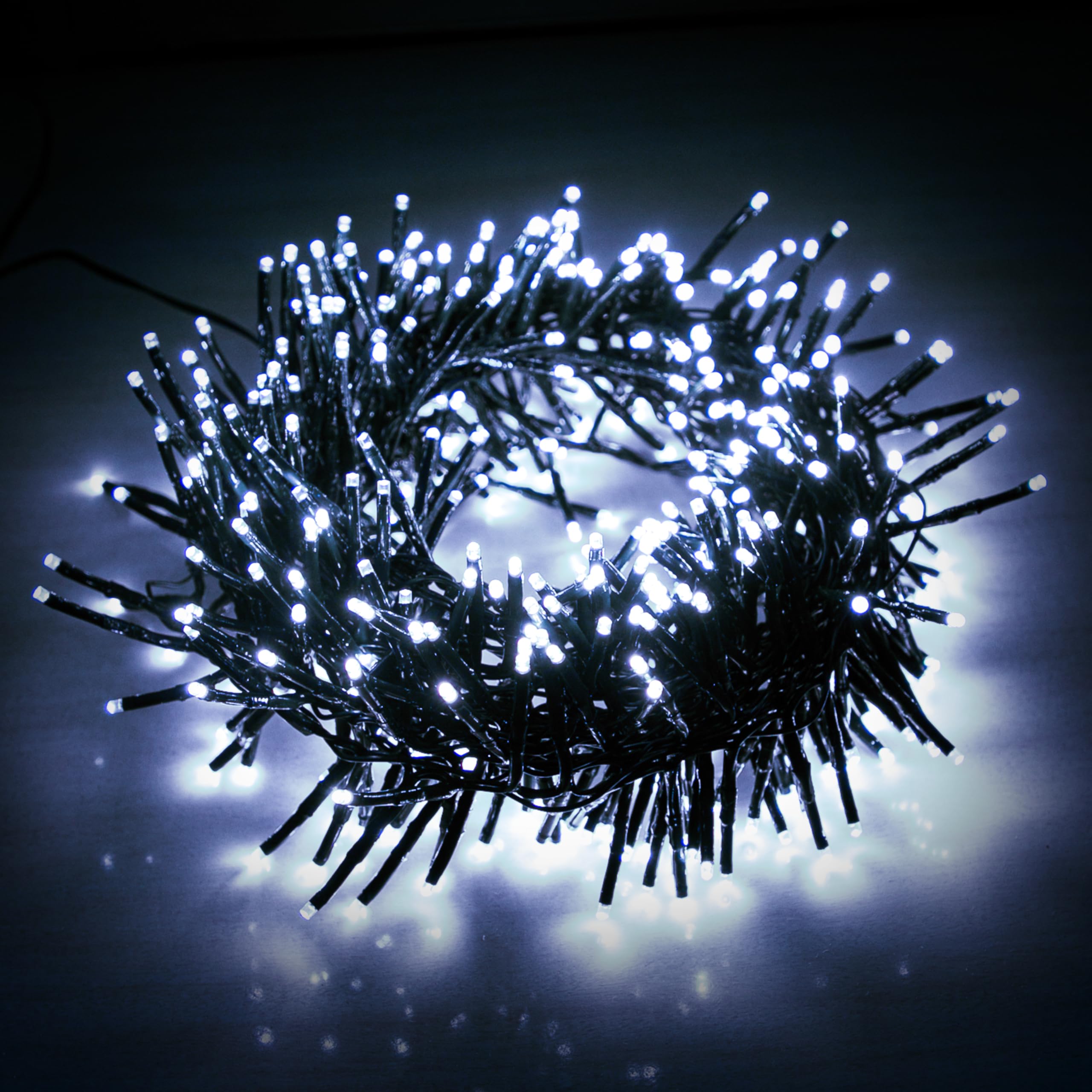 EcoNour Christmas Tree Cluster Lights - 480 LED - Cool White - 6 Hours Timer, 8 Lighting Modes, Plug-in, Waterproof for Indoor & Outdoor Use - 4.8m Lit Length