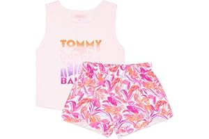 Tommy Bahama Girls 2-Piece Set - Tank Top & Shorts - Casual Summer Outfit for Kids