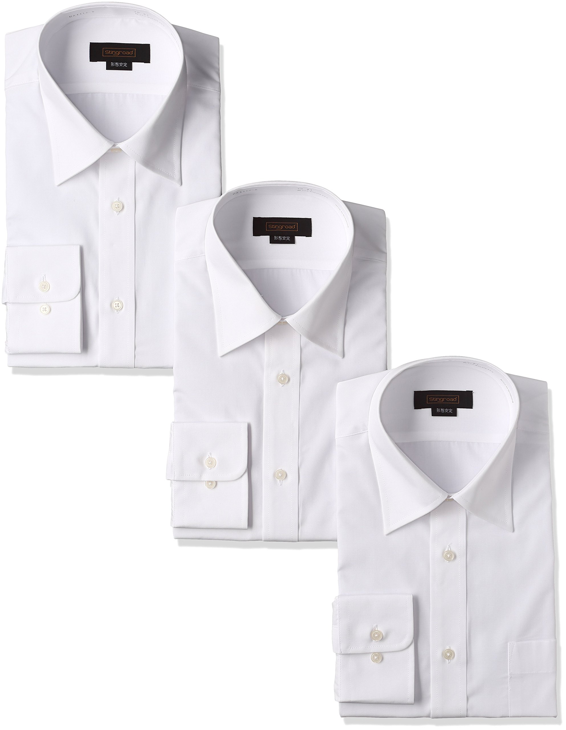 (スティングロード)STINGROAD 形態安定加工ノーアイロン綿高率白長袖レギュラーカラードレスシャツ3枚セット MA1112-AM-3 ホワイト 42-78商品画像