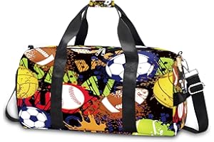 RLGPBON Kids Overnight Duffle Bag Boys Sport Gym Bag with Shoe Compartment & Wet Pocket, Carry On Weekender Travel Bag for Kid Boys