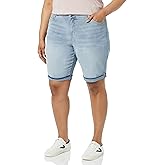 Gloria Vanderbilt Women's Size Mid Rise Feminine Cut Bermuda Short, Zermatt Whiskers, 22 Plus