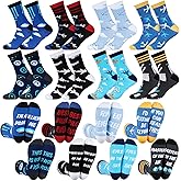 Haysandy 8 Pairs Men Funny Crew Socks Christmas Gifts Athletic Socks for Men Christmas Birthday Holiday Stocking Stuffer