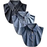 GUZOSJO 3 Pack Fake Collar Detachable Dickey Collar Half Shirts Blouse False Collar Top for Women Girls Outfits
