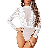 Avidlove Womens Lace Bodysuit Lingerie Teddy Going Out Turtleneck Sexy Bodysuits Top