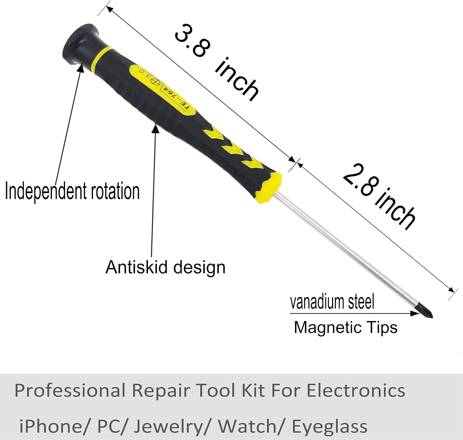 Screwdriver SET OF 6 - Magnetic Flathead and Phillips With NON-SKID Handle in Different SIZES / COLORS - Professional Repair Tool Kit For Electronics/ iPhone/ PC/ Jewelry/ Watch/ Eyeglass: Home Improvement