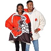 foco NFL Team Logo Reversible Oversized Sherpa Hoodie Sweatshirt Hoodeez