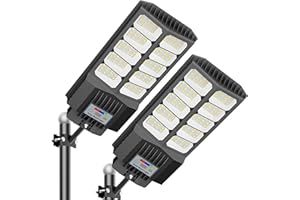 XCQMHF Solar Street Lights Outdoor Waterproof Dusk to Down with Motion Sensor, 6500W Outdoor Solar Flood Light for Parking Lot, LED Security Street Lights Solar Powered for Yard Garden & Walkway