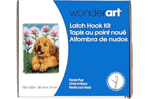 Wonderart Flower Pup Latch Hook Kit, 15" X 20"