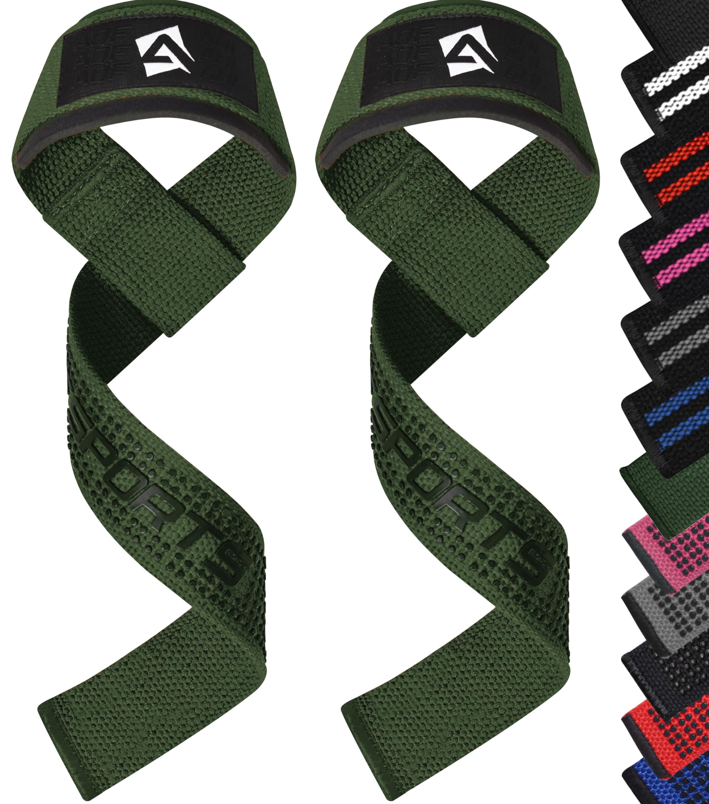 AQF Weight Lifting Straps, 100% Cotton Gym Wrist Straps, 60CM Heavy Duty Lifting Straps with 5MM Neoprene Padding, Non-Slip Advanced Gel Grip, Ideal for Deadlifts Strength Training — image 1