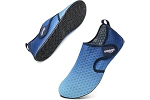 WateLves Water Shoes for Women Men Swim Beach Aqua Socks Quick Dry Barefoot House Slippers Travel Shoes with Adjustable Magic Tape for Pool Diving Boating Yoga Surf