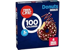 Fiber One 100 Calorie Donuts, Chocolate Snacks, 3g Sugar, 4 Ct, 3.28 oz