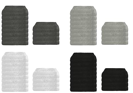 Frottier Handtuch 4er oder 8er Sparpack in 4 modernen Farben, Frottee 4x Handtücher 50x100 cm Anthrazit