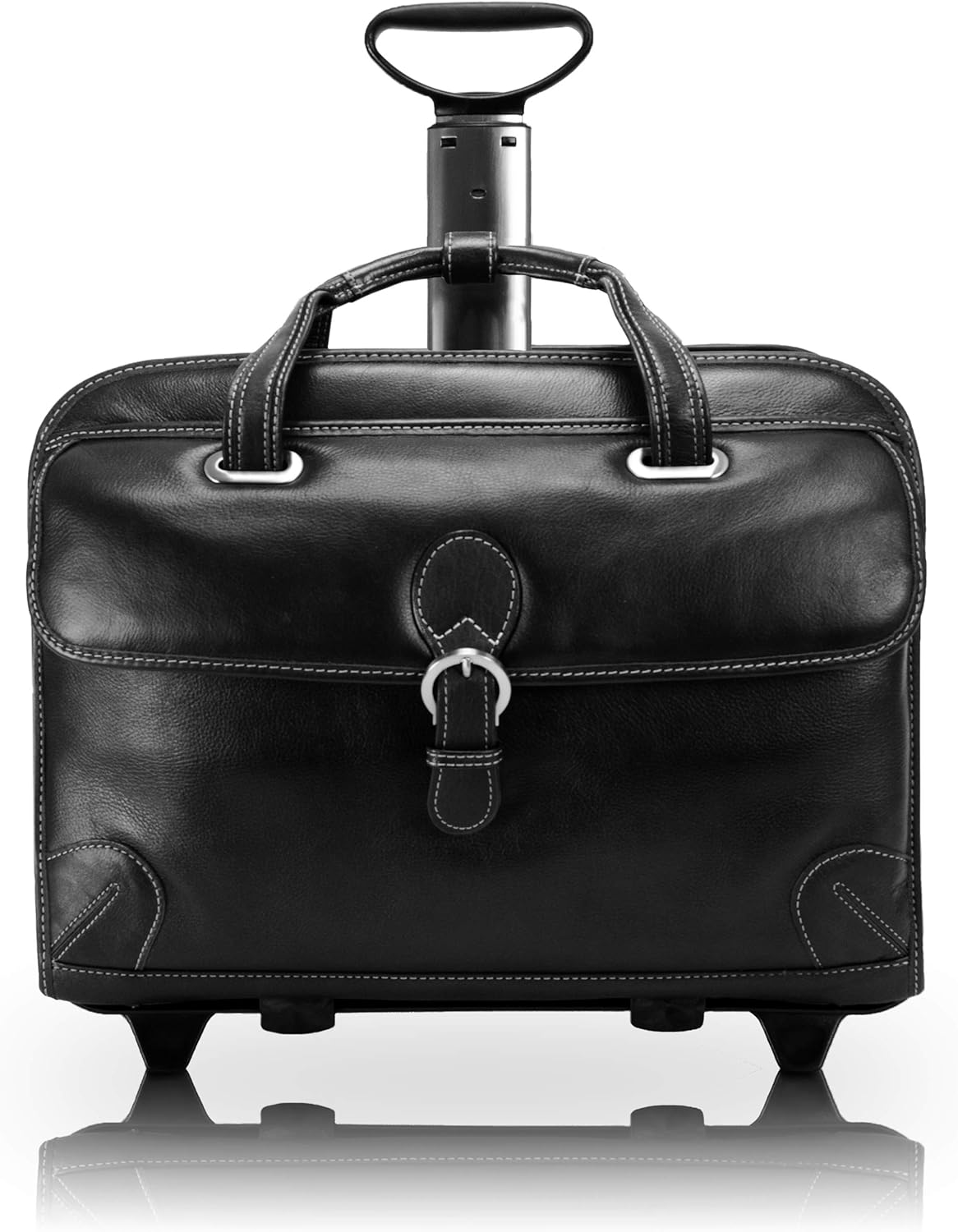 leather wheeled suitcase