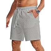 JMIERR Mens Sweat Shorts Casual Stretch Elastic Waist Sweat 7 inch Inseam Lounge Summer Running Shorts with Pockets