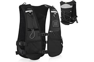 PELLOR Running Hydration Vest for Women Men, Adjustable Running Vest with Multi Pockets, Lightweight Chest Straps Reflective 