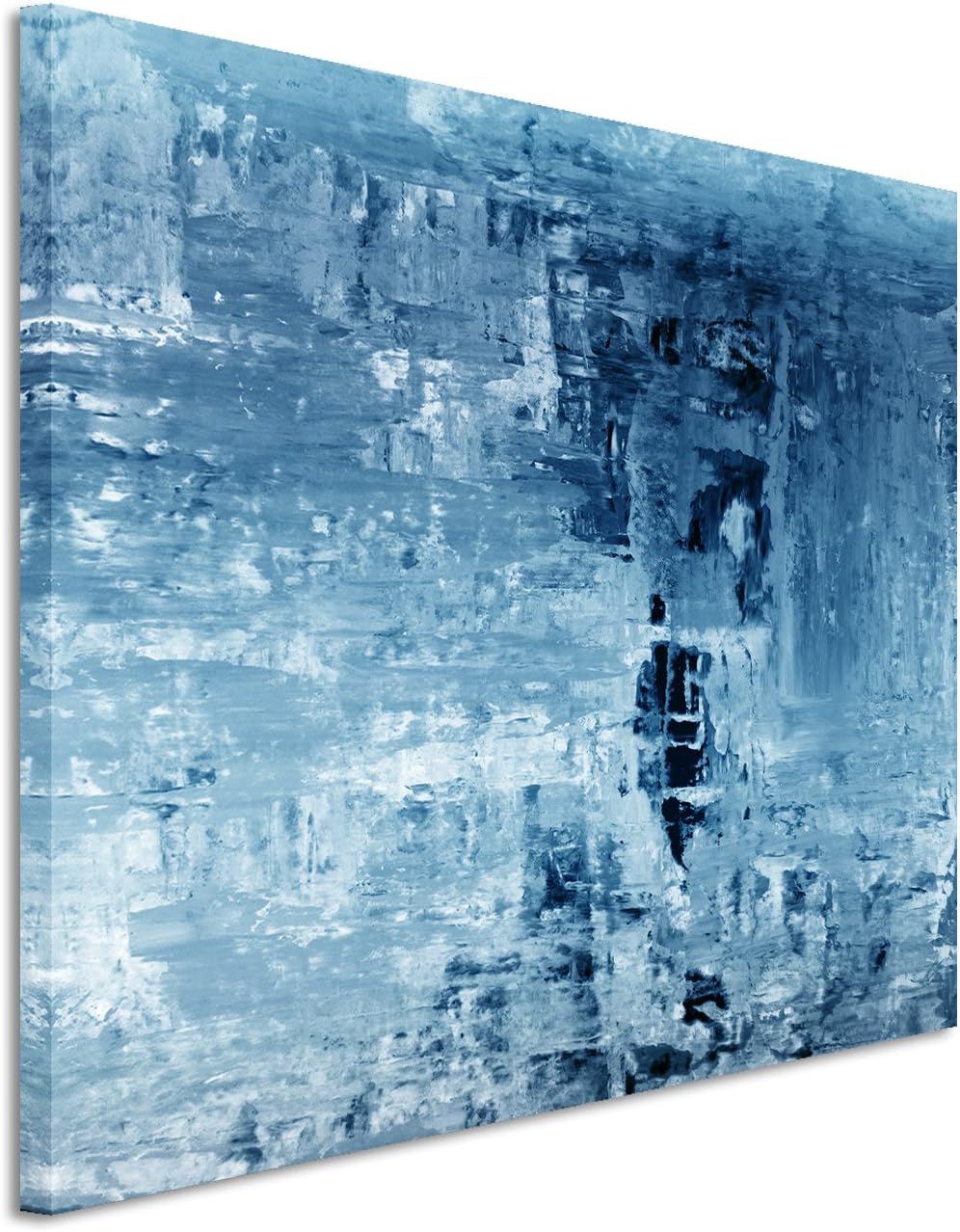 Sinus Art Panorama Wandbild 150x50cm - Blaue Lotusblüten Auf Echter Leinwand | Premium Ölgemälde Deko