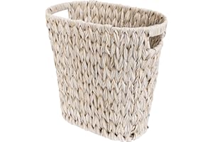GRANNY SAYS Wicker Waste Paper Bin, Waste Paper Basket, Decorative Living Room Dustbin, Woven Wastebasket, Rubbish Trash Bin 