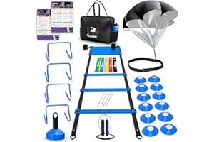 STUHOO Agility Training Equipment Set | Soccer Training Equipment for Kids Youth | Agility Ladder Speed Training Equipment with Bag | Football Training Equipment with Speed Hurdles, Cones for Footwork