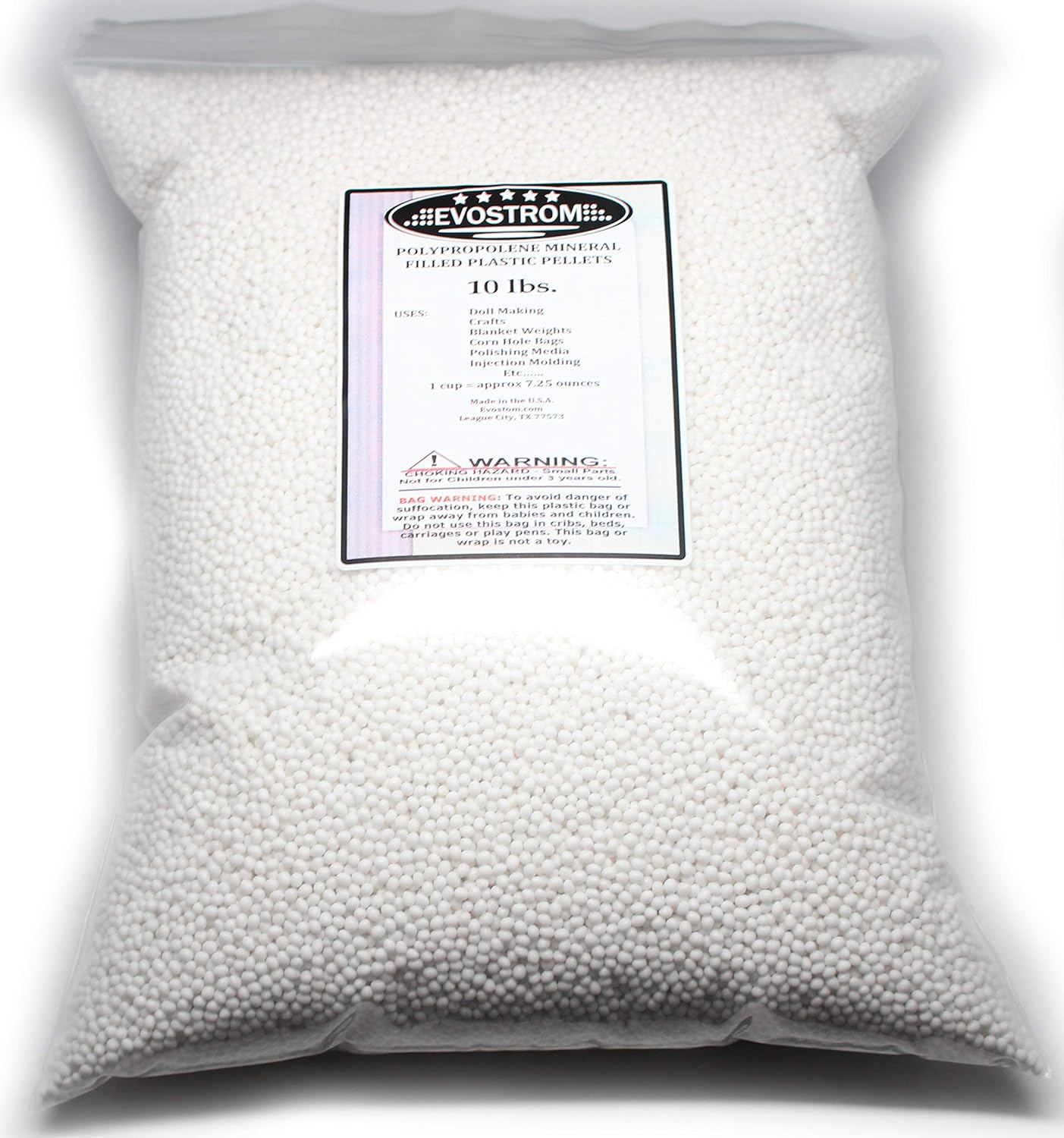 Plastic Pellets, 10 Lbs in a Heavy Duty Reclosable Bag, Doll, Blanket
